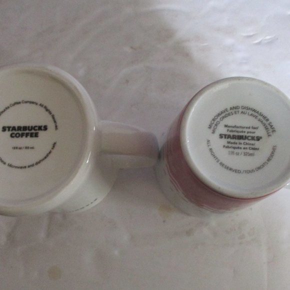 2 Starbucks Mugs 12oz 2008/ 11oz undated Excellent - Picture 4 of 6